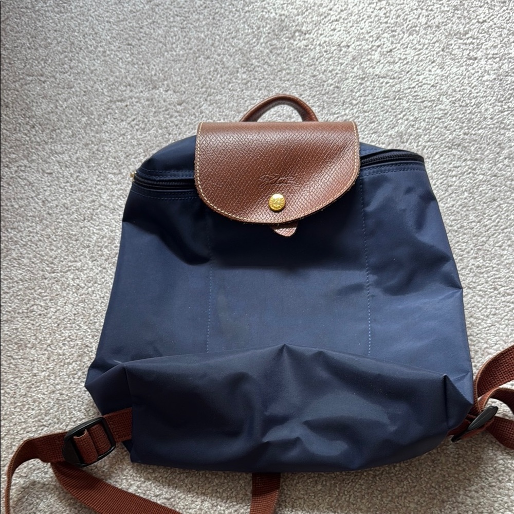 Navy Blue Longchamp Mini Back Pack